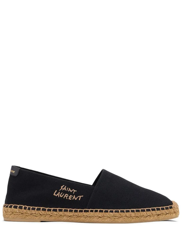 Yves Saint Laurent Logo Cotton & Linen Canvas Espadrilles 1