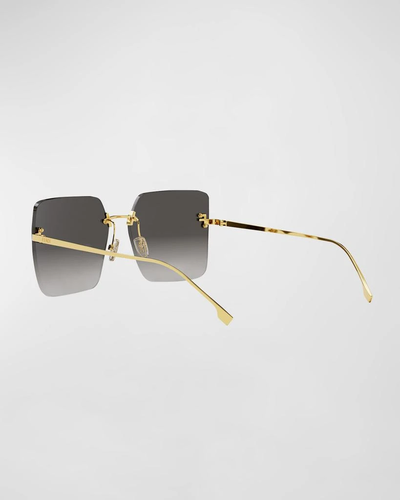 Fendi F Monogram Rimless Metal Butterfly Sunglasses  display picture 2