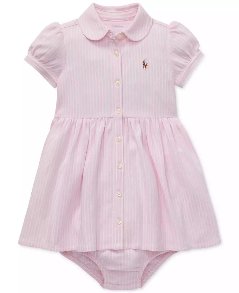 Ralph Lauren Baby Girls Striped Knit Oxford Dress