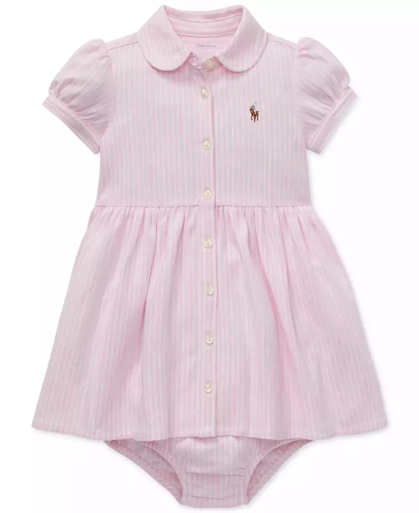 Ralph Lauren Baby Girls Striped Knit Oxford Dress 1