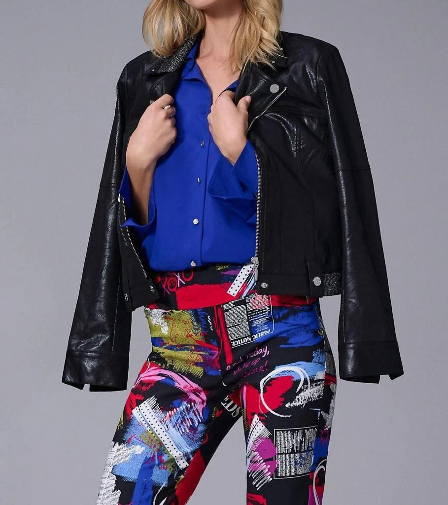 JOSEPH RIBKOFF Joseph Ribkoff - Foiled Faux Suede Fitted Jacket 2