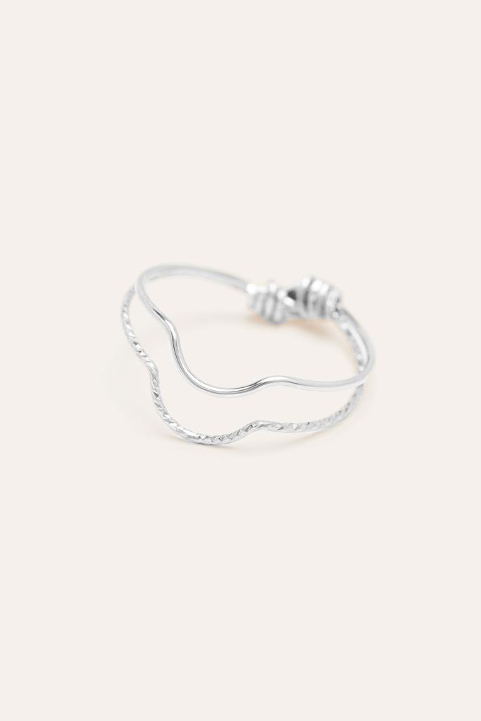 YAY Paris Bague Diamantée Demi-Lune - Argent