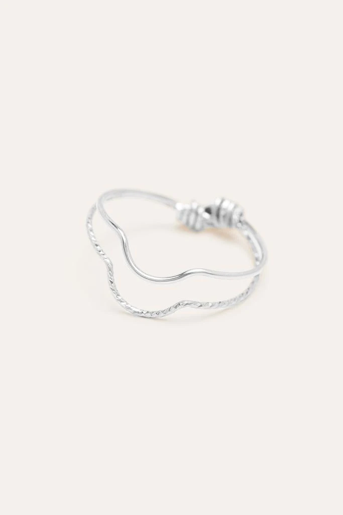 预计3周后发货 YAY Paris Bague Diamantée Demi-Lune - Argent 1