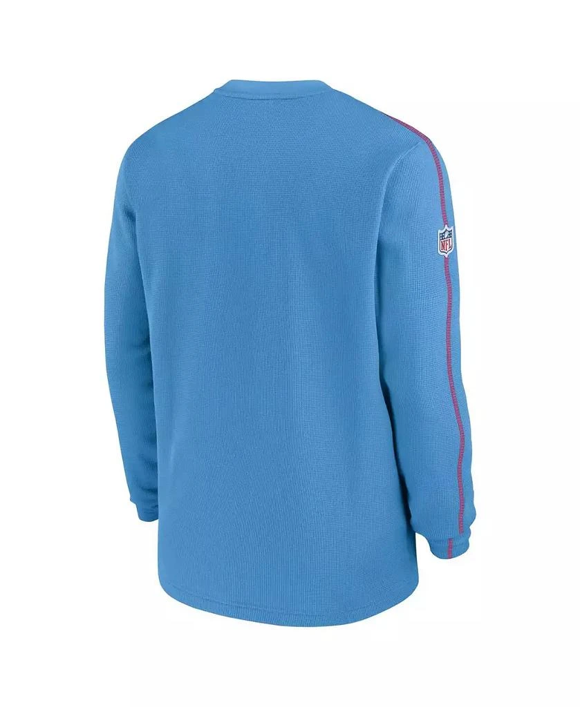NIKE Men's Light Blue Tennessee Titans Oilers Throwback Alternate Logo Coach Long Sleeve T-Shirt 2