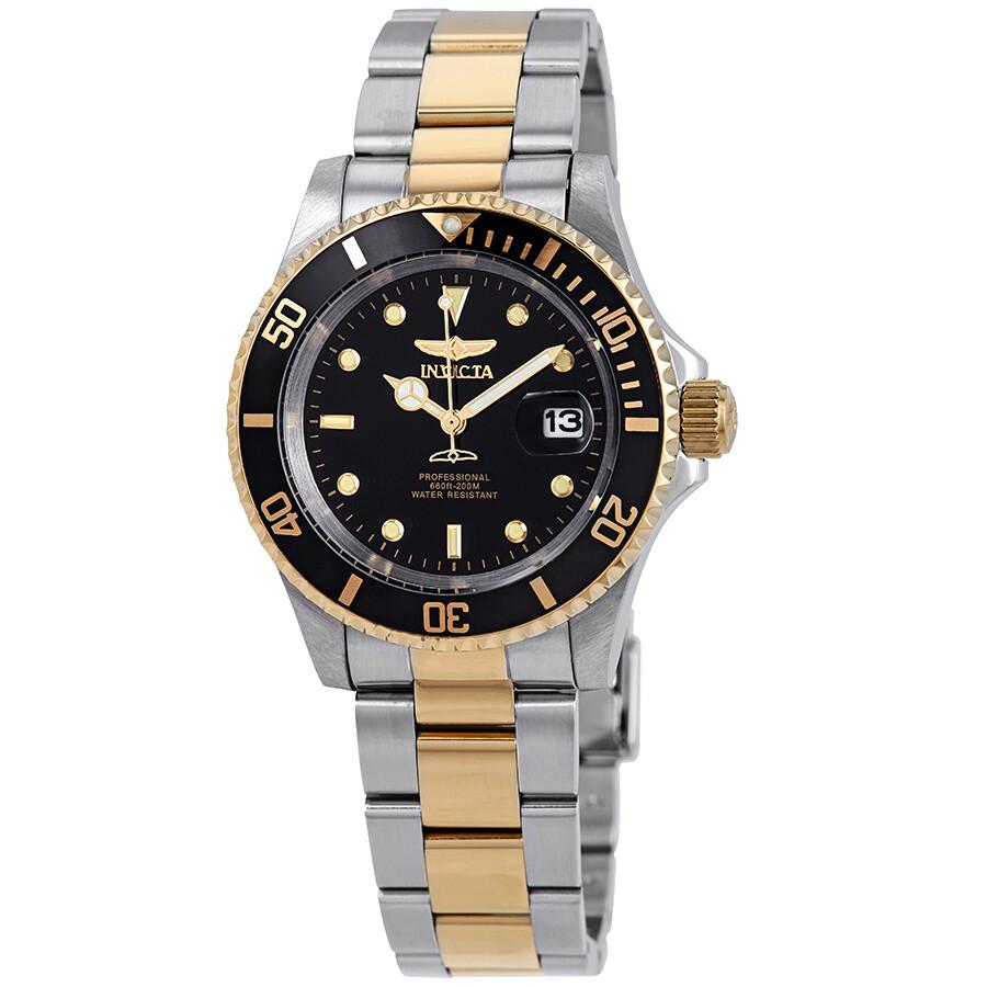 Invicta Invicta Pro Diver Two-tone Black Dial Two-tone Men
s Watch 26973