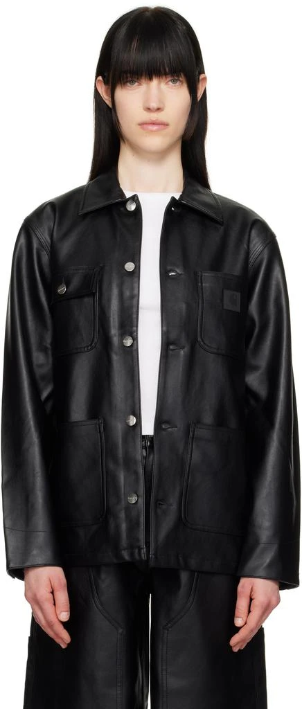 Carhartt WIP Black Michigan Faux-Leather Jacket 1
