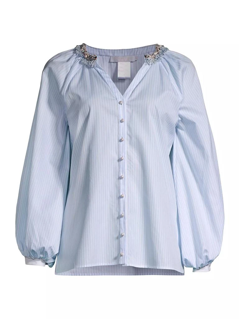 Anne Fontaine Aix Striped Embellished Blouse 1