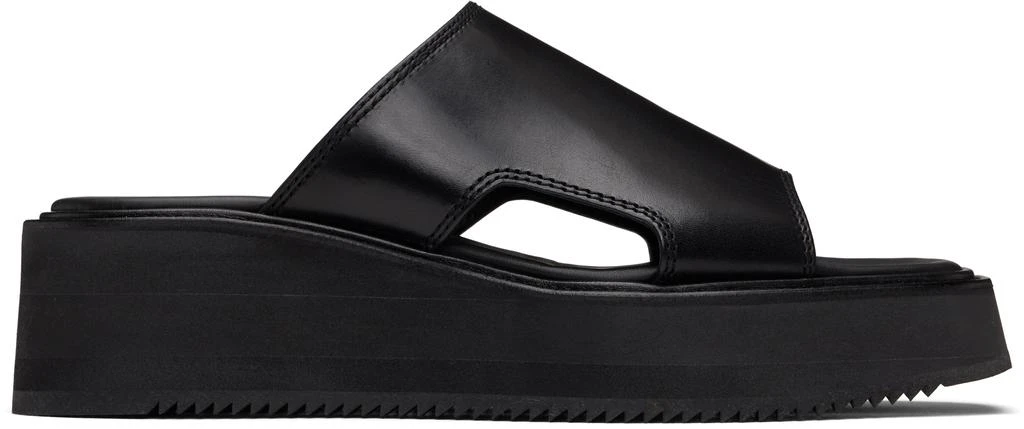 Julius Black Edge Cut Leather Sandals 1