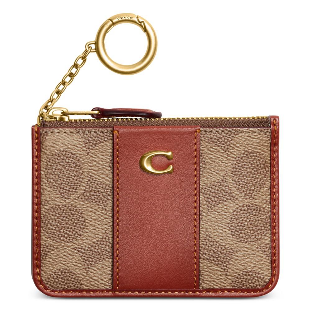 COACH Signature Coated Canvas Skinny Mini ID Wallet