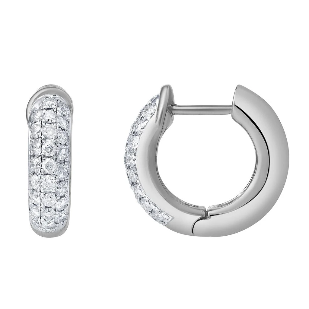LuvMyJewelry Embrace 10K Gold Diamond Huggie Earrings - 0.85 CT
