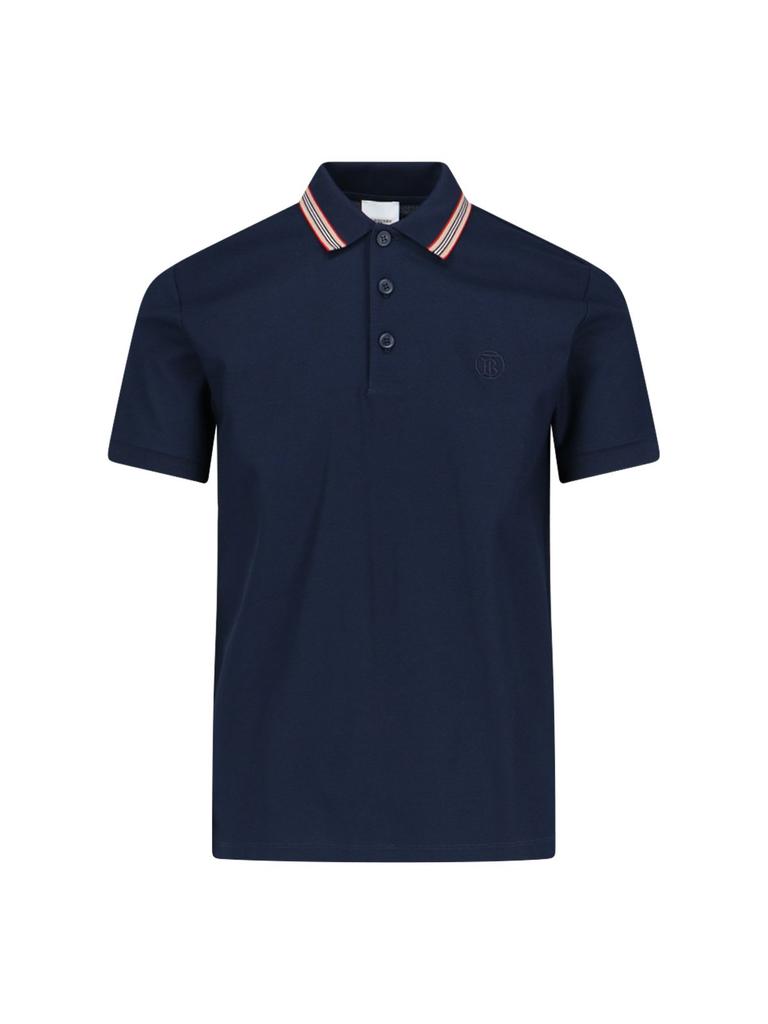 Burberry Burberry Logo Embroidered Short Sleeved Polo Shirt