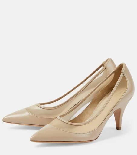 Khaite River leather and mesh pumps 5