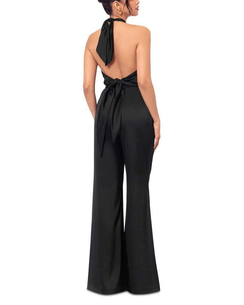 AQUA Halter Wide Leg Satin Jumpsuit - Exclusive 3