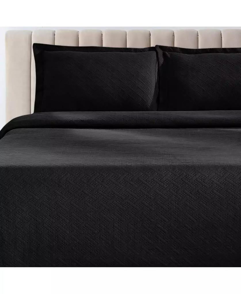 Superior 100% Cotton Basketweave Matelasse All-Season 2-Piece Coverlet Set
