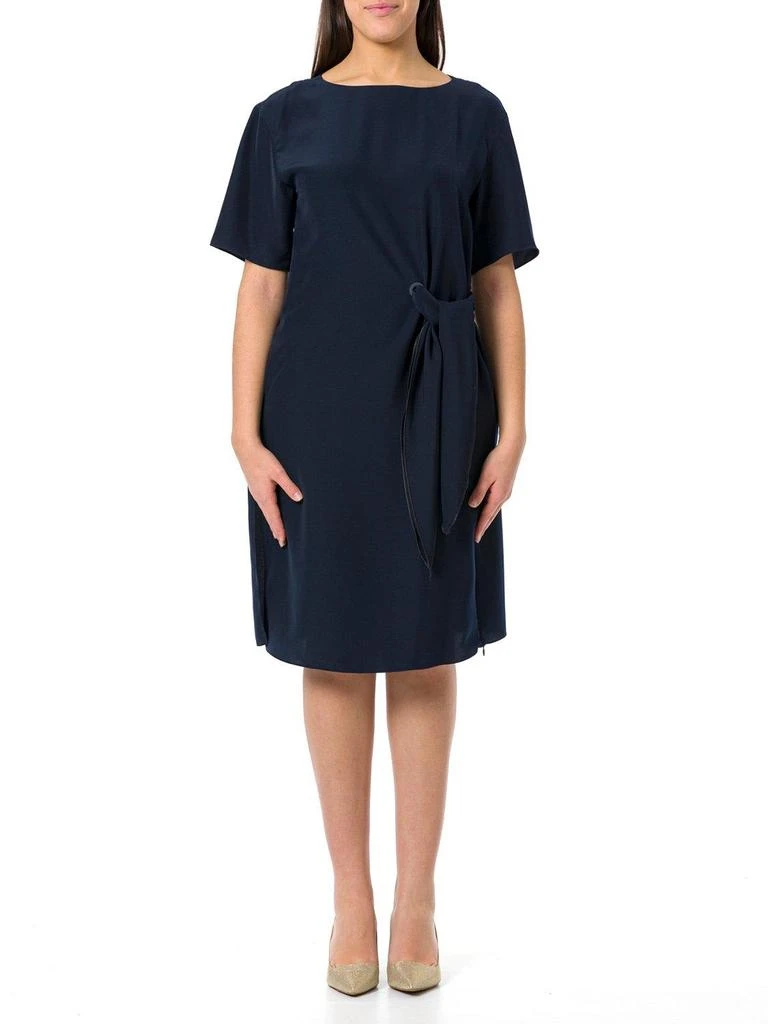 Crewneck Side Tie Mini Dress  On Sale Now with Up to 32% Off | Discover  Exclusive Deals & Savings at BeyondStyle  Authentic Emporio Armani dresses| female|clothing|women with Limited-Time Discounts, Free Shipping,