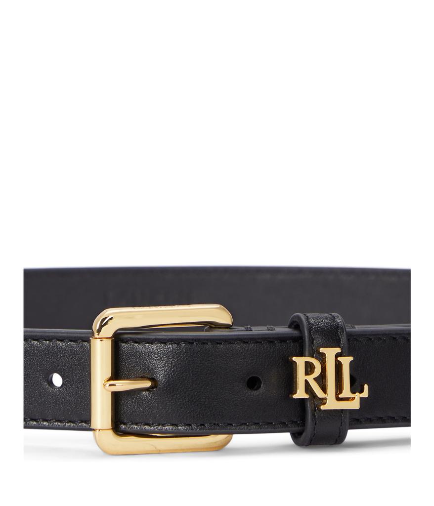 Ralph Lauren Logo-keeper Leather Skinny Belt