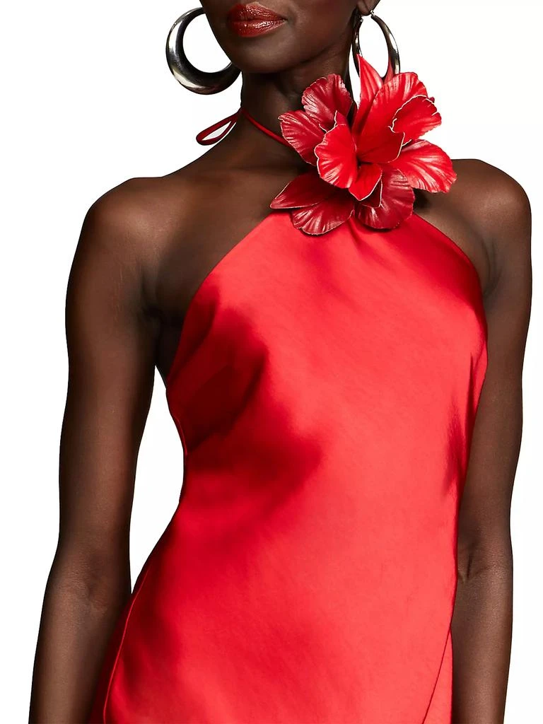 HALSTON Joellen Satin Slip Midi-Dress 5
