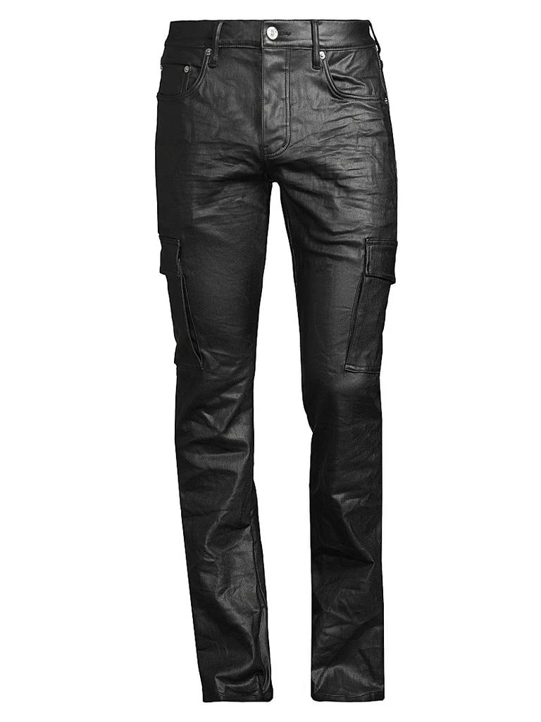 Purple Brand Coated Flared Stretch Cargo Pants 1