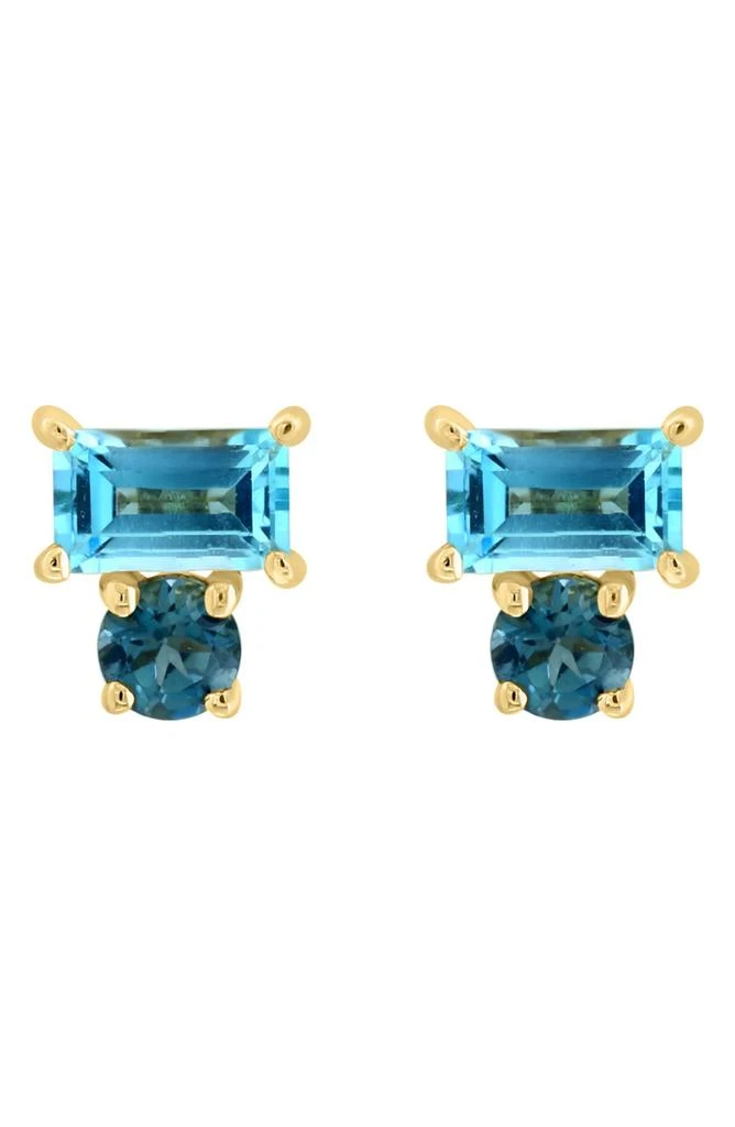 Effy 14K Gold Londo Blue Topaz 
Emerald Stud Earrings