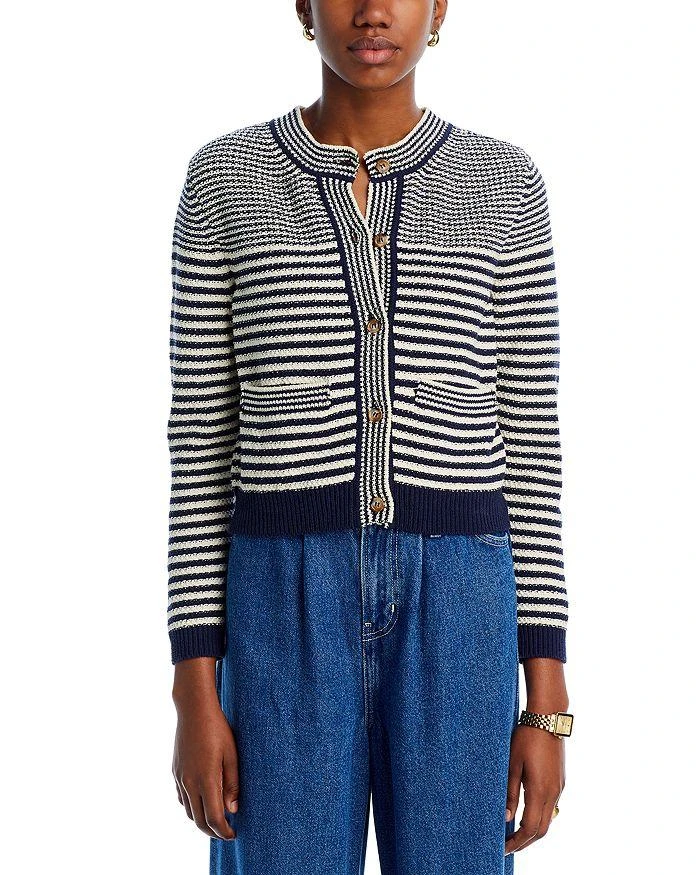 FRAME Compact Stripe Cardigan Sweater 6