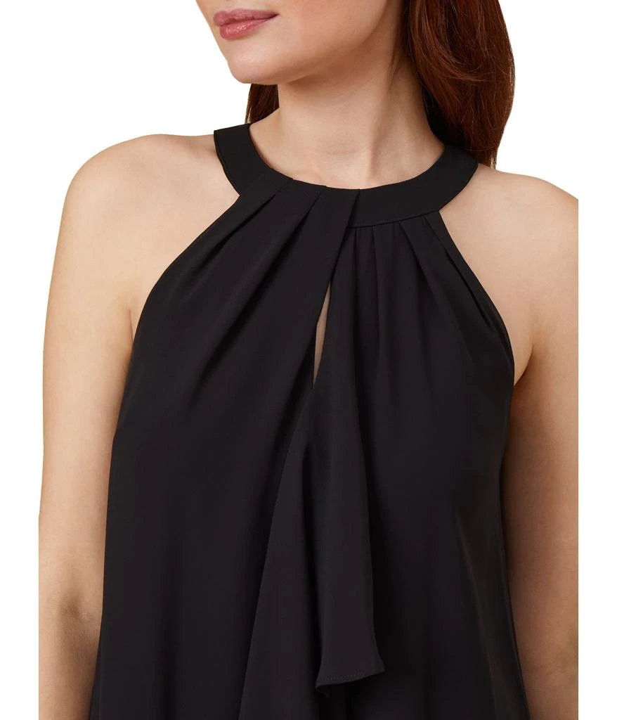 Adrianna Papell Stretch Jersey Halter Neck Dress with Chiffon Ruffle Overlay 3