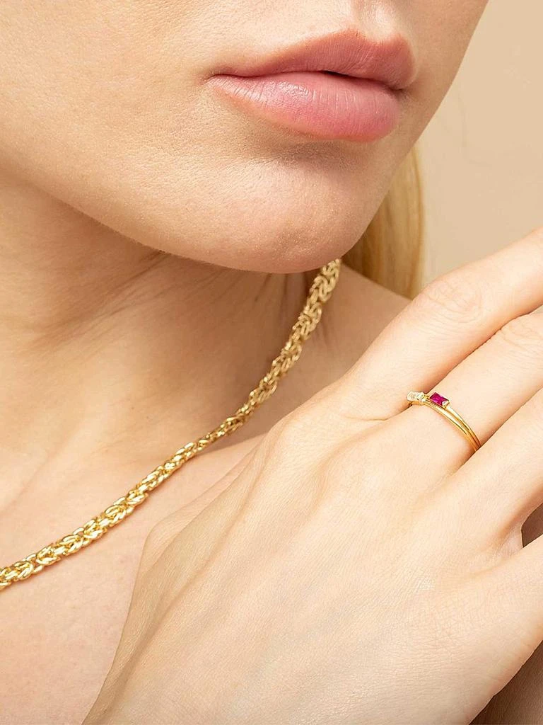 Oradina 14K Yellow Gold, Fresco Baguette Ring 4