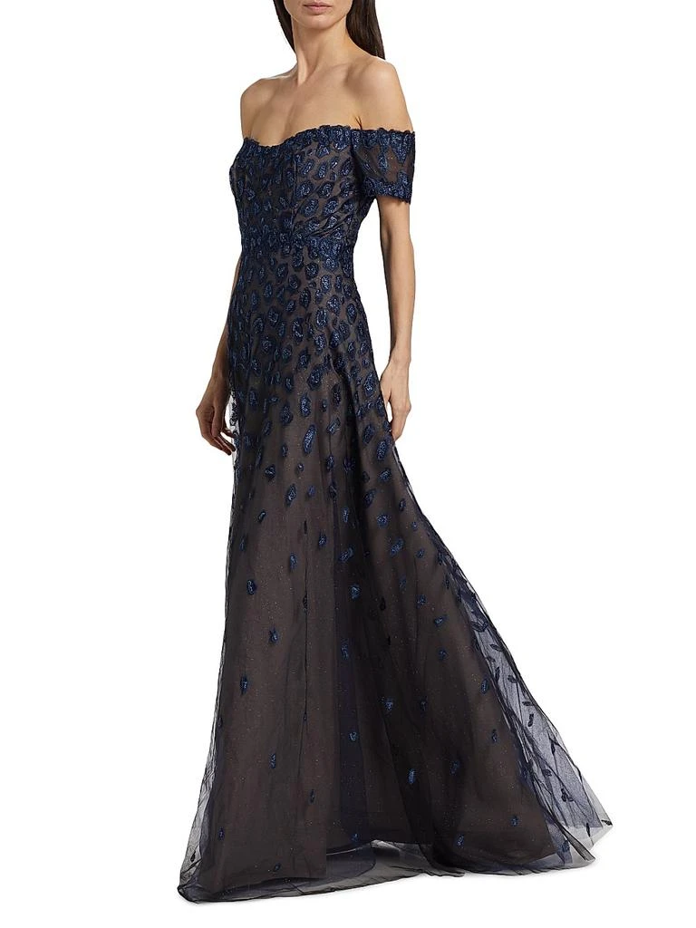 Embroidered Off-The-Shoulder Gown  On Sale Now with Up to 71% Off |  Discover Exclusive Deals & Savings at BeyondStyle  Authentic Rene Ruiz  Collection floor-length|modern|mother of the bride|women's|a-line|black  tie|women's apparel|dresses|off-the ...