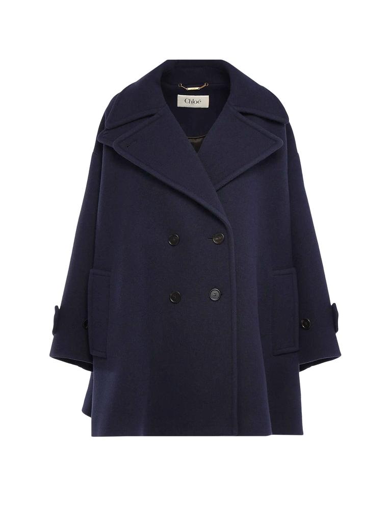 LOEWE PEBBLE PEACOAT ブルー Pebble wool peacoat in blue - Loewe | Mytheresa