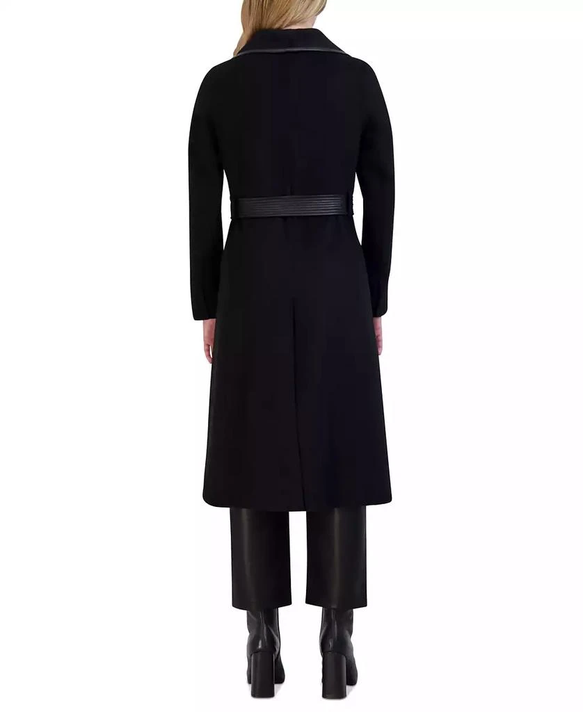 Tahari Womens Wool Blend Belted Wrap Coat 2