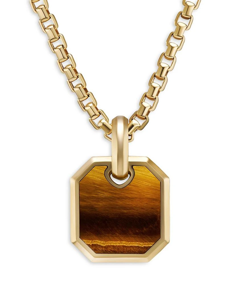 David Yurman Men's Roman Amulet in 18K Yellow Gold with Tigers Eye, 15mm 2