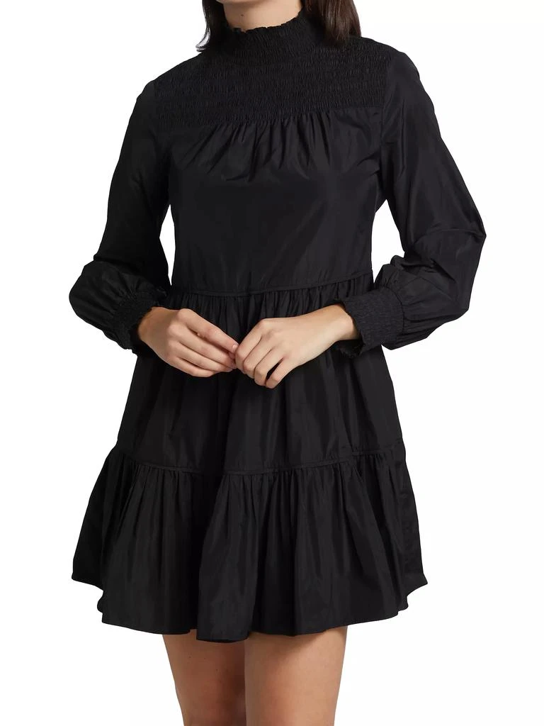 VERONICA BEARD Vigore Smocked High-Neck Dress 3