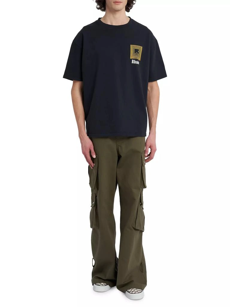 Rhude Chevron Logo Repeat Cotton Short-Sleeve T-Shirt 2