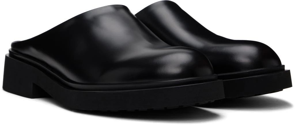 LEGRES Black Boxed Leather Clogs 4