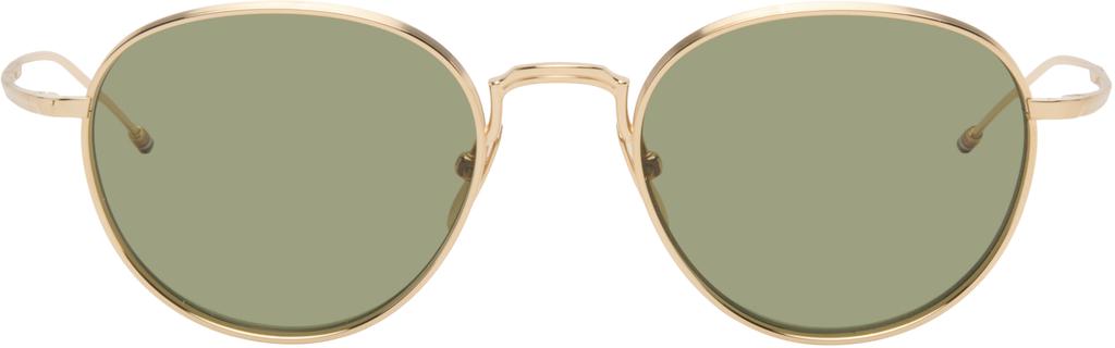 Thom Browne Gold Titanium Round Sunglasses