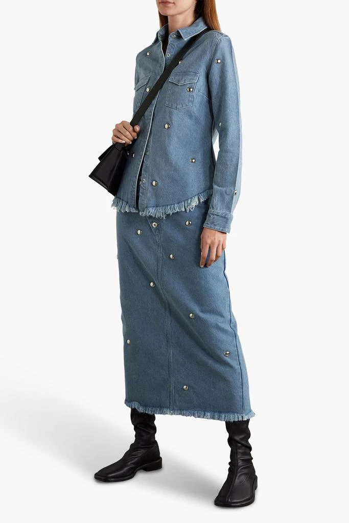 Marques Almeida Frayed studded denim shirt 2