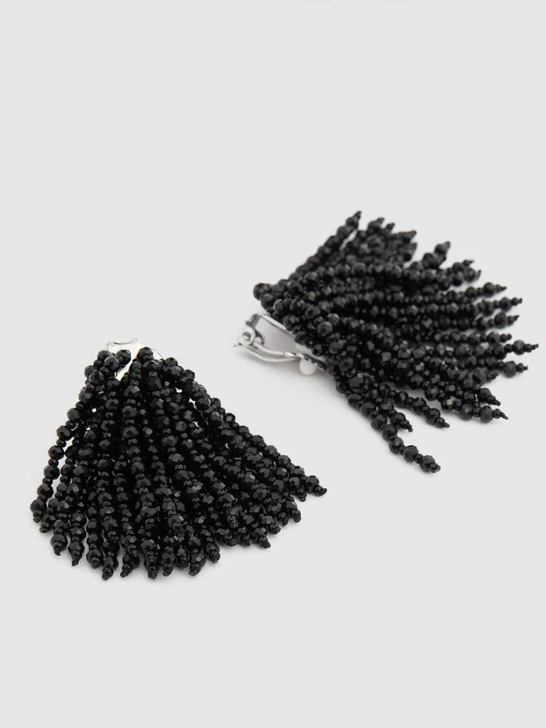 WEEKEND MAX MARA Kaki Beaded Clip-on Earrings 1