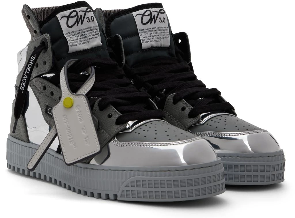 Off-White Gray 3.0 Off Court Mirror Leather Sneakers 4