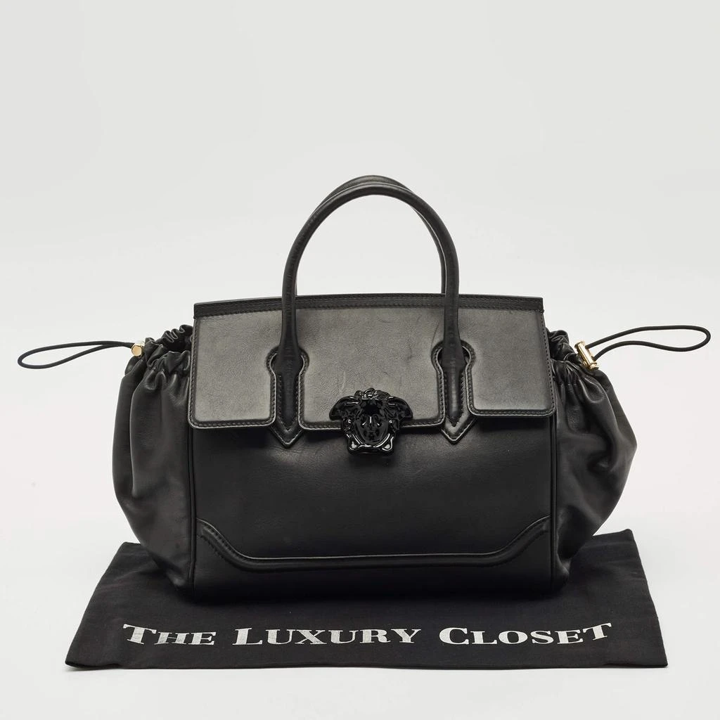 Versace Versace Black Leather Drawstring Empire Palazzo Tote 11