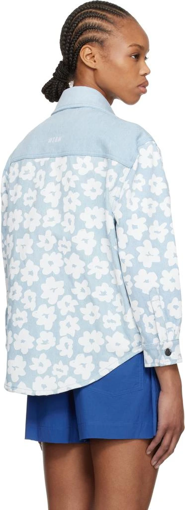 MSGM Blue Printed Denim Shirt 3