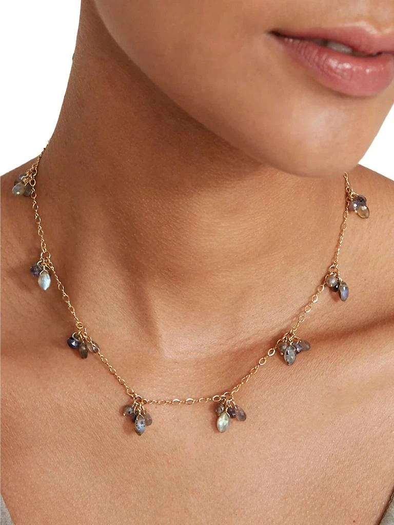 Chan Luu 18K-Gold-Plated, Labradorite &amp; Iolite Cluster Necklace 2