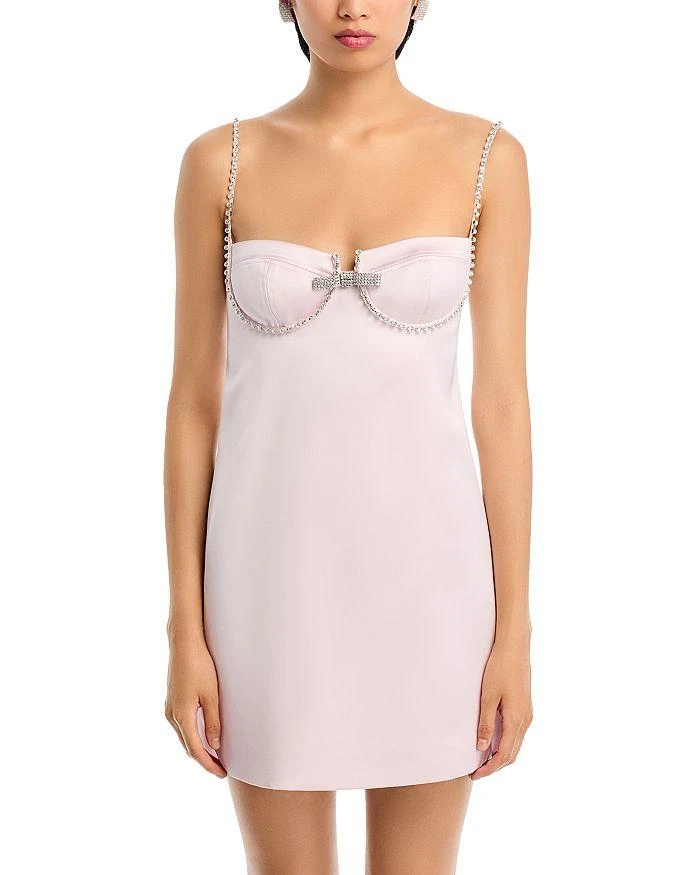 Self Portrait Satin Diamante Mini Dress 7