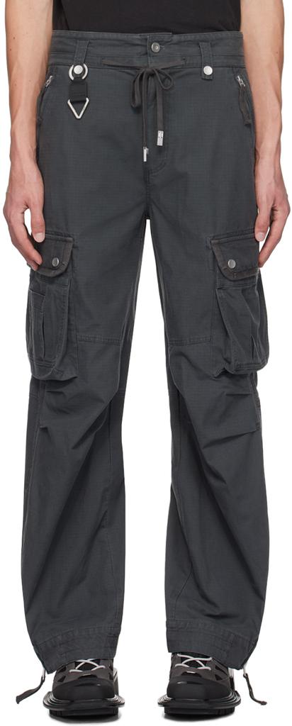 【関税込み】C2H4 ブラック Tulwar Cut Military カーゴパンツ C2H4 Black Tulwar Cut Military Cargo Pants - Clothing