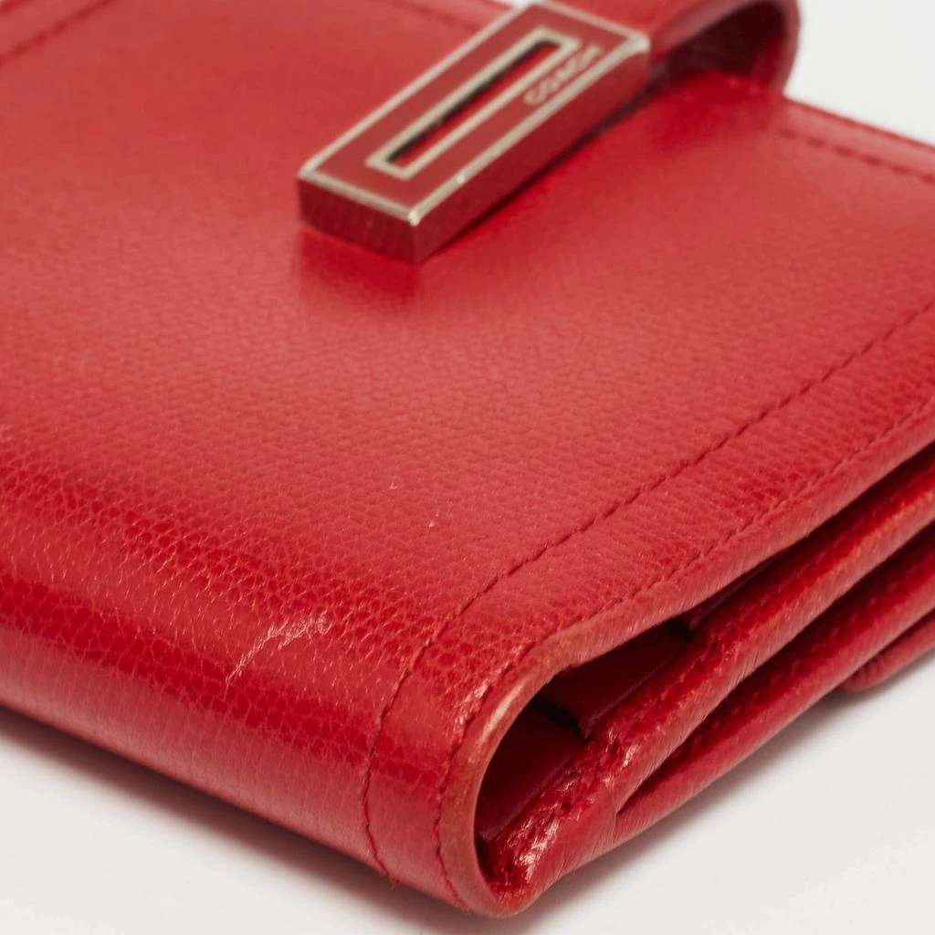 Coach Coach Red Leather Metal Flap Compact Wallet 16