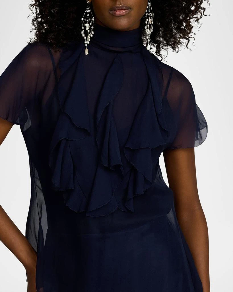 Ralph Lauren Etta Ruffle Bib Washed Chiffon Top 7