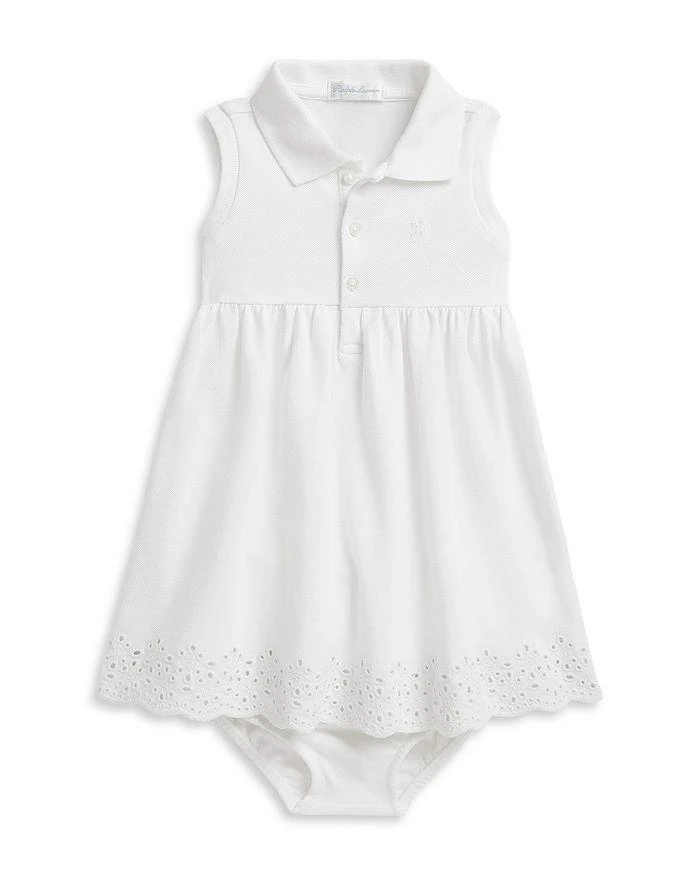 Ralph Lauren Girls' Eyelet Stretch Mesh Polo Dress & Bloomer - Baby