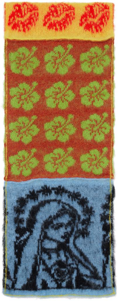Ashley Williams Multicolor Patchwork Knit Scarf