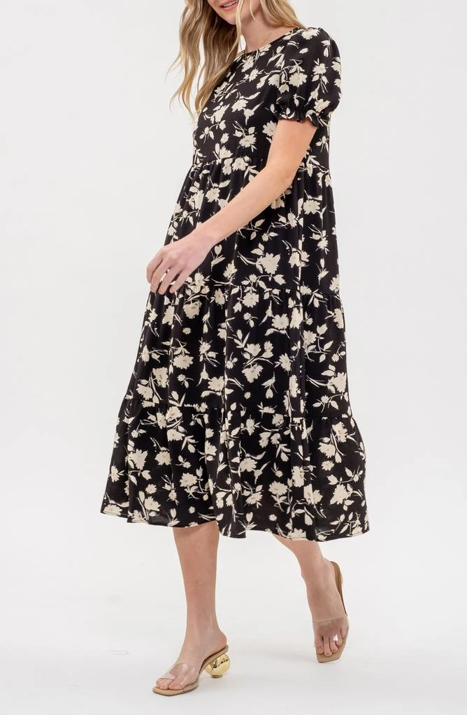 AUGUST SKY Floral Tiered Midi Dress 5