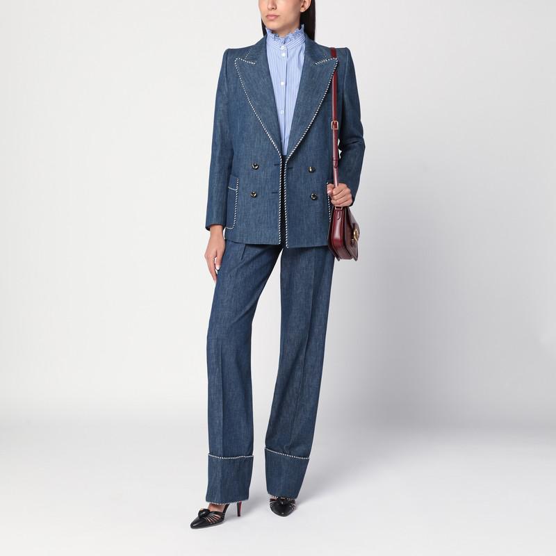 Valentino Blue trousers in Chambray Denim