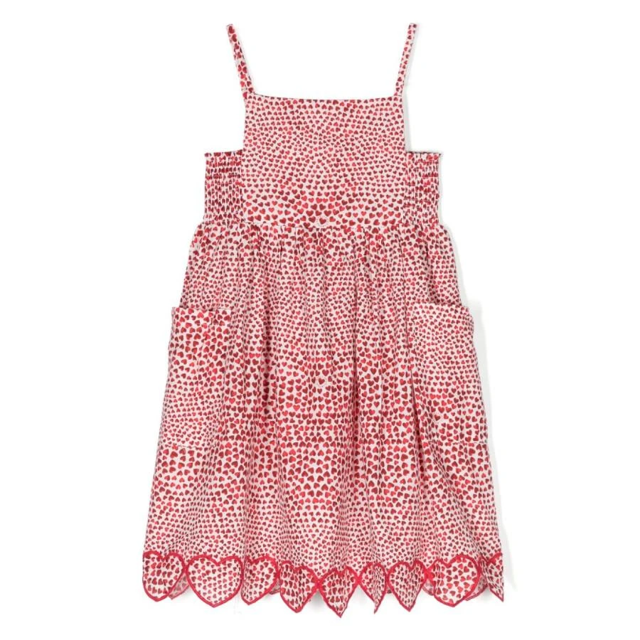 Stella McCartney Kids Heart-Printed Cotton Midi Dress