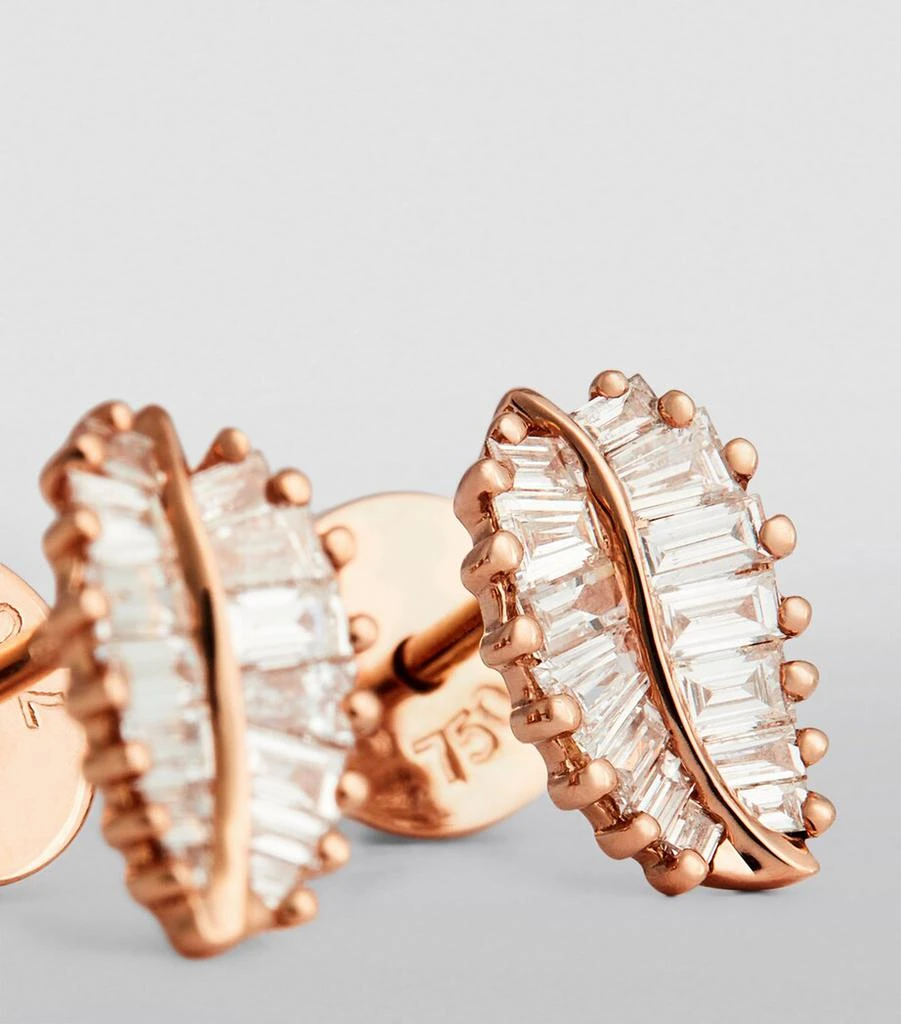 Anita Ko Rose Gold and Diamond Palm Leaf Stud Earrings 6